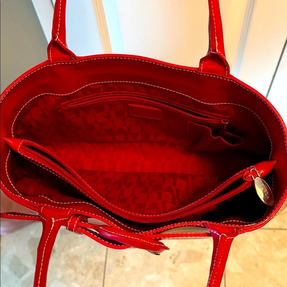 Red Furla leather handbag - Picture 7 of 9